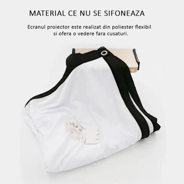 Ecran de proiectie 120 inch 16:9 textil, manual, portabil, fixare perete - imagine 10