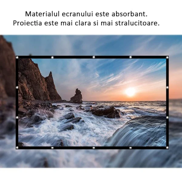 Ecran de proiectie 120 inch 16:9 textil, manual, portabil, fixare perete - imagine 8