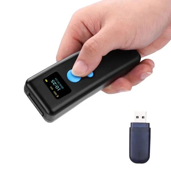 Cititor coduri bare bluetooth 1d portabil, receiver usb, android ios usb, arm 32, 16mb, display 0.96 inch - imagine 5