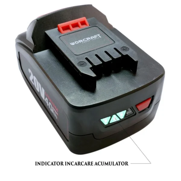 Aspirator industrial, 20V Li-ion, cu acumulator 4 Ah, incarcator, 20 L, umed/uscat, Worcraft - imagine 3