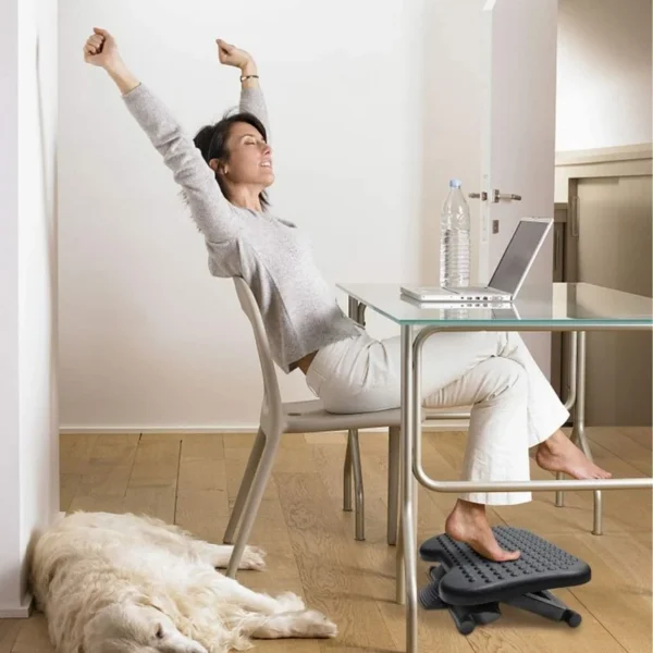 Suport ergonomic pentru picioare, antiderapant, inaltime reglabila, postura comoda birou - imagine 2