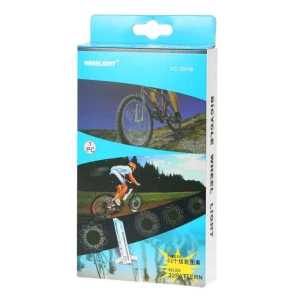 Lumina spita bicicleta 32 led-uri, 4 culori, 30 modele glow, baterii aaa - imagine 6
