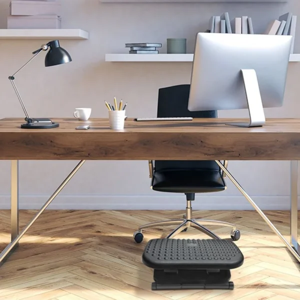 Suport ergonomic pentru picioare, antiderapant, inaltime reglabila, postura comoda birou - imagine 3