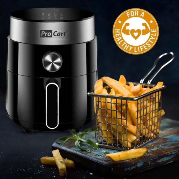 Friteuza cu aer cald airfryer 1200 w, capacitate 2.5 l, display digital led, procart - imagine 1