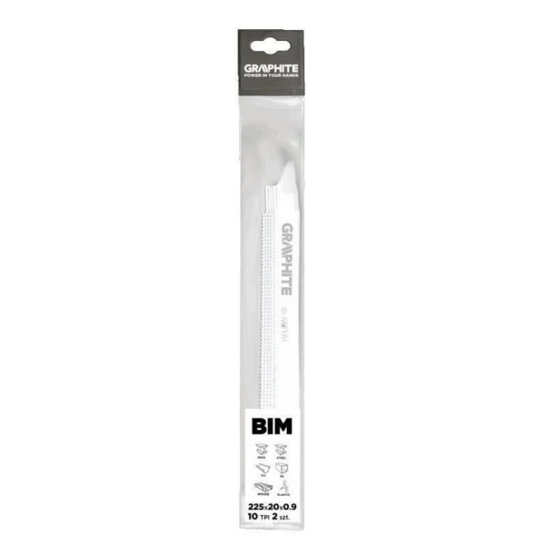 Panza, lama, fierastrau tip sabie, pentru lemn, metal, BIM, 10 TPI, set 2 buc, 225 mm, Graphite - imagine 2