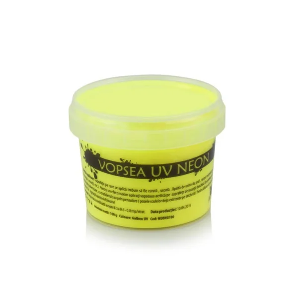 Vopsea uv neon colorata, set 6 nuante recipient 100 g - imagine 7
