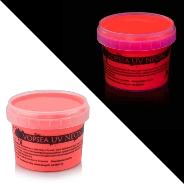 Vopsea uv neon colorata, set 6 nuante recipient 100 g - imagine 11