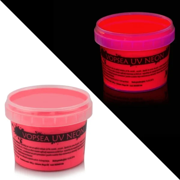 Vopsea uv neon colorata, set 6 nuante recipient 100 g - imagine 14