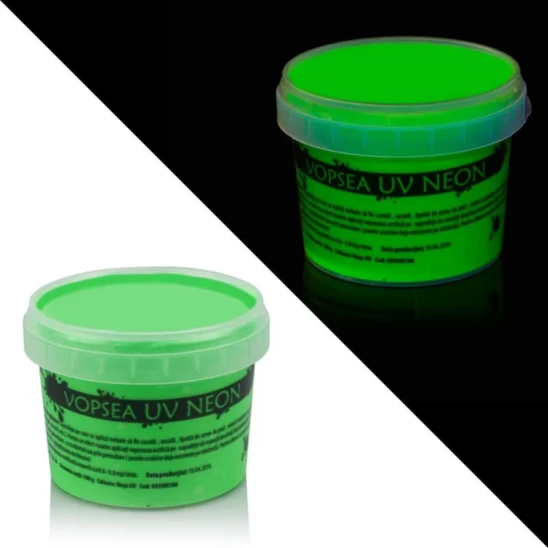 Vopsea uv neon colorata, set 6 nuante recipient 100 g - imagine 17