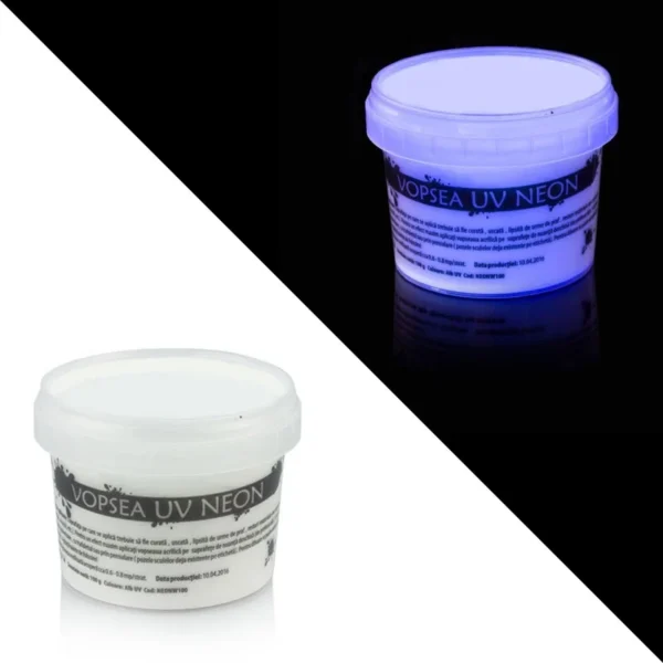 Vopsea uv neon colorata, set 6 nuante recipient 100 g - imagine 20