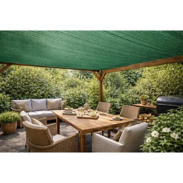 Plasa de umbrire, HDPE, 140 g/mp, grad de umbrire 85%, verde, 1.5x25 m - imagine 6