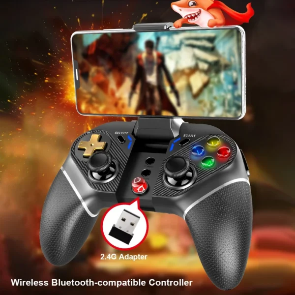 Gamepad controller wireless gold warrior 2.4g, android si ios, suport smartphone 6 inch - imagine 22