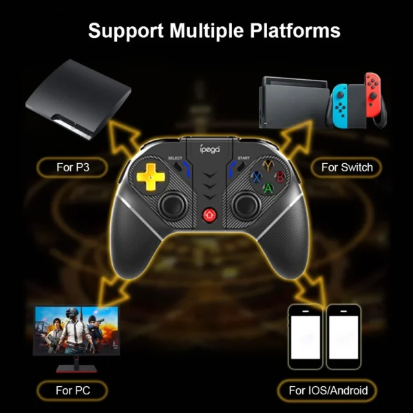 Gamepad controller wireless gold warrior 2.4g, android si ios, suport smartphone 6 inch - imagine 8