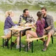 Set mobilier gradina/terasa, pliabil, 1 masa, 2 banci, 200 cm, Dortmund - imagine 4