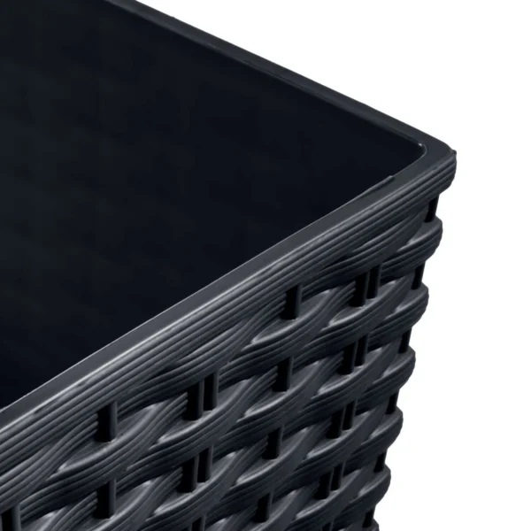 Ghiveci de flori, Prosperplast, Rato Low, patrat, 32 L, imitatie ratan, antracit, 32x32x32.5 cm - imagine 7