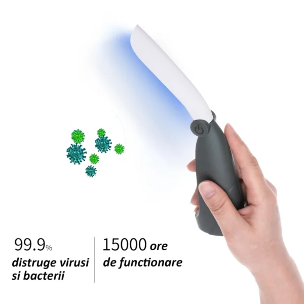 Sterilizator portabil cu lumina uvc, 2w, alimentare baterii, pliabil - imagine 1