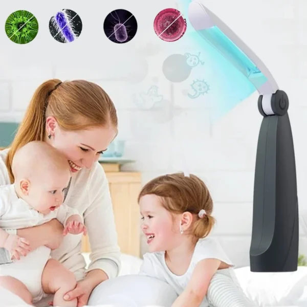 Sterilizator portabil cu lumina uvc, 2w, alimentare baterii, pliabil - imagine 2