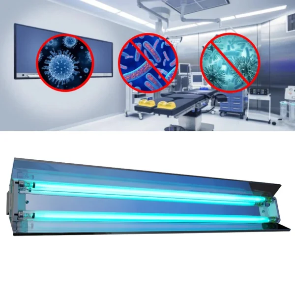 Lampa bactericida uvc orientabila cu reflector, 2x55w, pentru sterilizare, 60 mp, ip20 - imagine 5