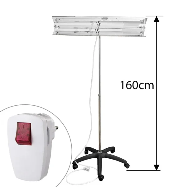 Lampa bactericida uvc 55w, orientabila, stativ mobil, inaltime reglabila 100-190 cm, sterilizare - imagine 5