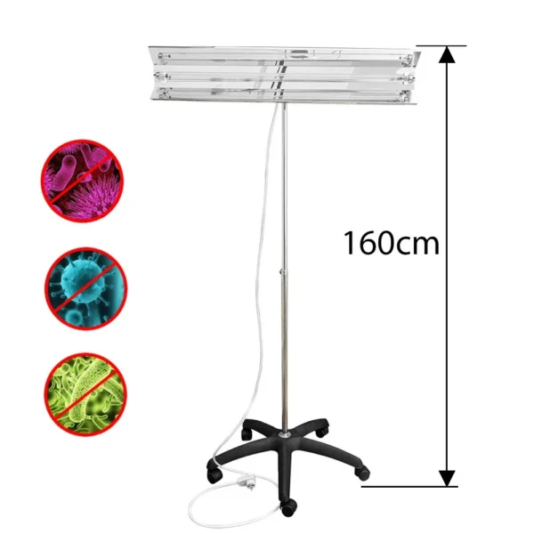 Lampa bactericida uvc 30w, orientabila, portabila cu stativ telescopic, sterilizare 30 mp, reflector - imagine 1