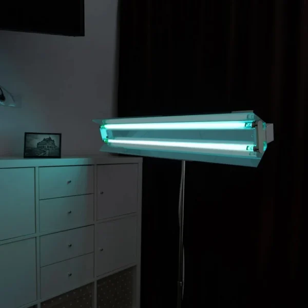Lampa bactericida uvc portabila 2x30w, orientabila 140 grade, reflector, stativ 100-190 cm - imagine 5
