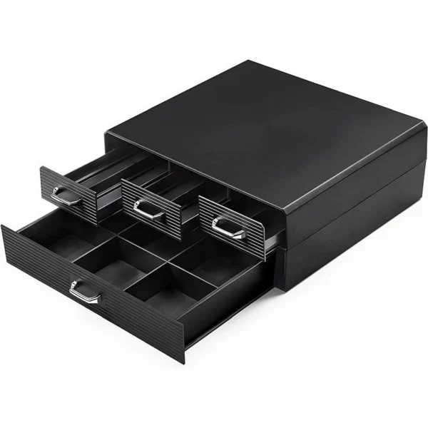 Organizator capsule cafea, 4 sertare depozitare, 2 nivele, negru - imagine 14