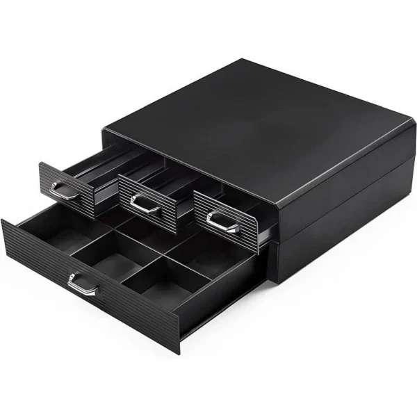 Organizator capsule cafea, 4 sertare depozitare, 2 nivele, negru - imagine 5