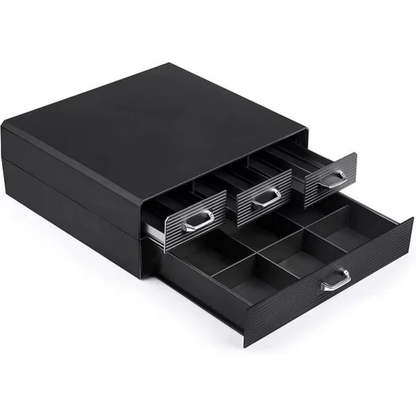 Organizator capsule cafea, 4 sertare depozitare, 2 nivele, negru - imagine 10