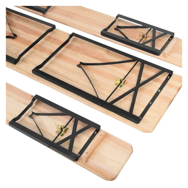 Set mobilier gradina/terasa, pliabil, 1 masa, 2 banci, 175 cm, Dortmund - imagine 7