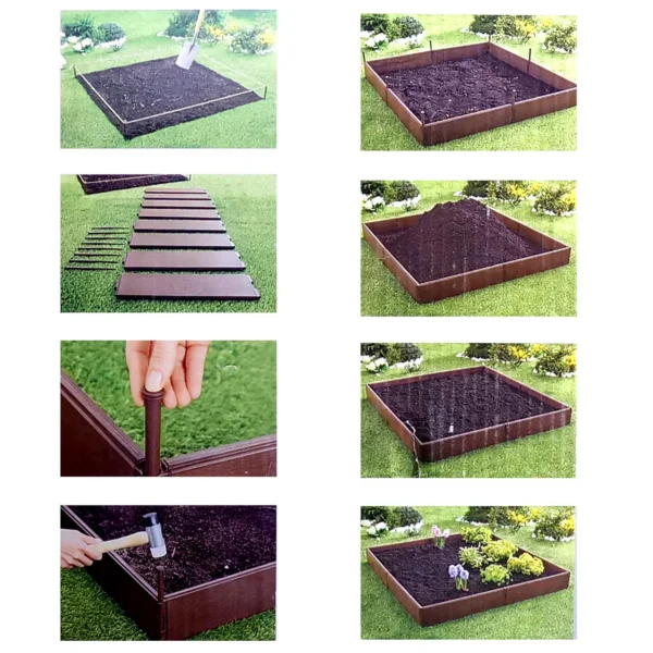 Cutie pentru flori, legume din polipropilena, 8 piese 57x13cm - imagine 6