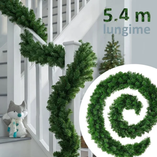 Ghirlanda decorativa luxury pine din crengi de brad artificial, lungime 5.4 m, ace 3d, decor craciun - imagine 11