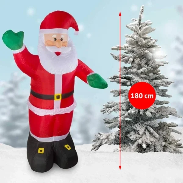 Figurina mos craciun gonflabil 180 cm, iluminat led, pentru interior si exterior, procart - imagine 9
