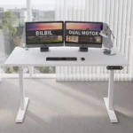 Cadru de birou electric dublu motorizat, inaltime reglabila 64-129 cm, memorare 4 pozitii, lungime 102 - 145 cm