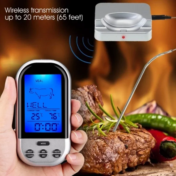 Termometru digital cu sonda, citire instantanee, wireless, ecran lcd - imagine 3