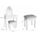 Set masa de toaleta si scaun, oglinda ovala, 3 sertare, design vintage, alb - imagine 4
