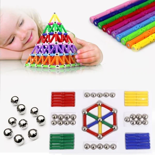 Set constructie magnetic 3d, 350 piese, multicolor, educativ, interactiv, varsta 6+, procart - imagine 11