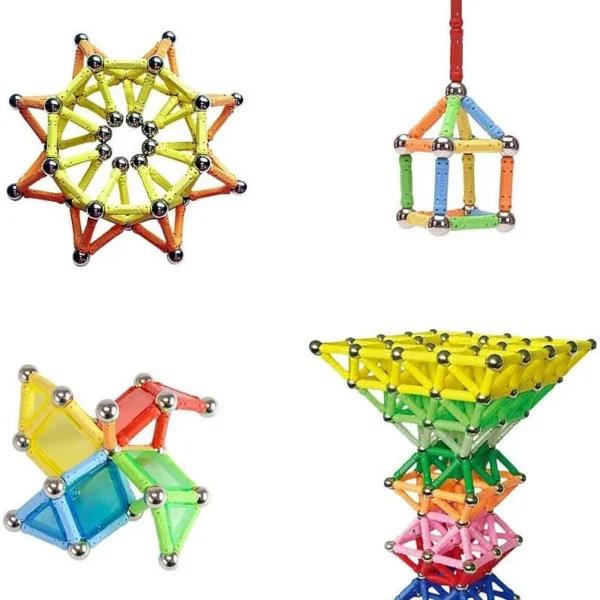 Set constructie magnetic 3d, 350 piese, multicolor, educativ, interactiv, varsta 6+, procart - imagine 9