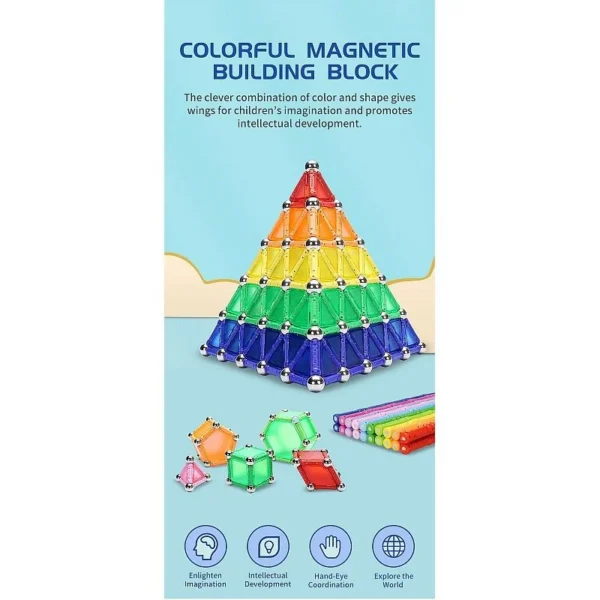 Set constructie magnetic 3d, 350 piese, multicolor, educativ, interactiv, varsta 6+, procart - imagine 14