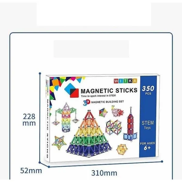 Set constructie magnetic 3d, 350 piese, multicolor, educativ, interactiv, varsta 6+, procart - imagine 16