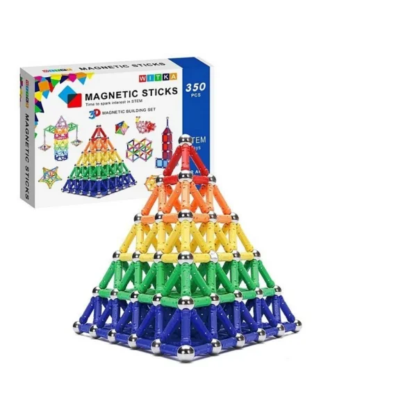 Set constructie magnetic 3d, 350 piese, multicolor, educativ, interactiv, varsta 6+, procart - imagine 17