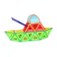 Set constructii magnetic, 130 piese, constructie 3d castel, masinuta, varsta 6+, procart - imagine 5