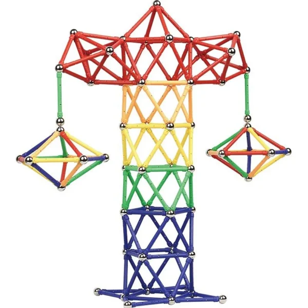 Set constructie magnetic 3d, 138 piese, joc educativ varsta 6+, procart - imagine 12