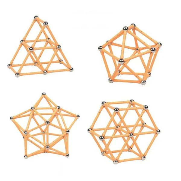 Set constructie magnetic 3d, 138 piese, joc educativ varsta 6+, procart - imagine 18