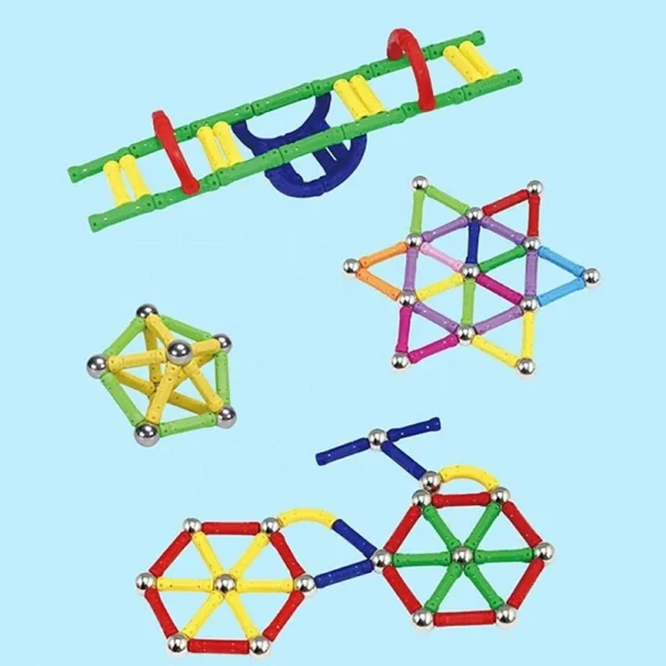Set constructie magnetic 3d, 138 piese, joc educativ varsta 6+, procart - imagine 17