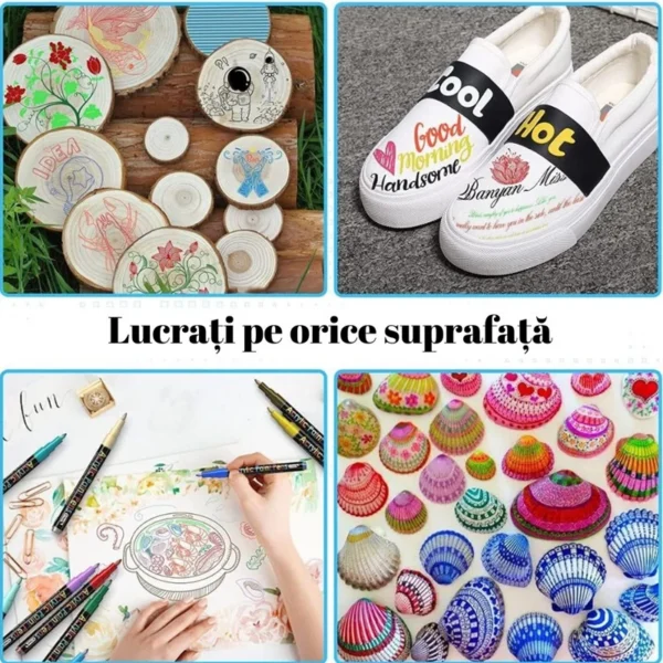 Set 12 markere acrilice permanente ptr orice suprafata, 2-3 mm,12 culori - imagine 9