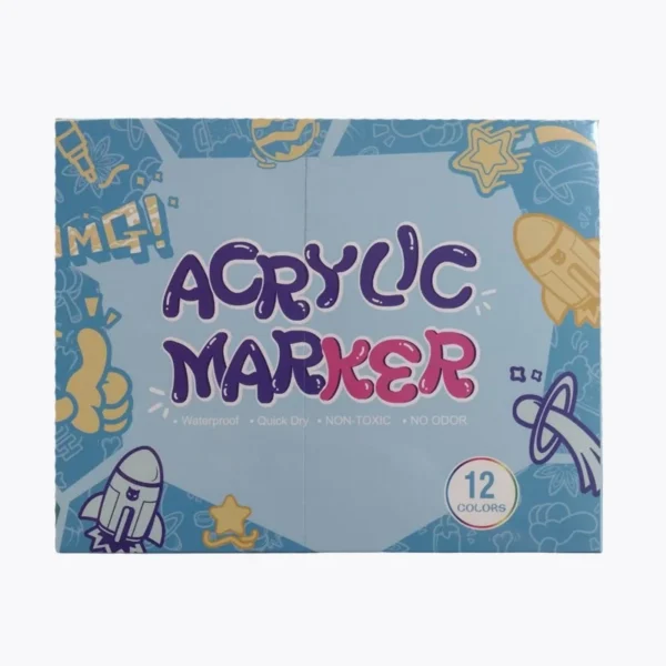 Set 12 markere acrilice permanente ptr orice suprafata, 2-3 mm,12 culori - imagine 10