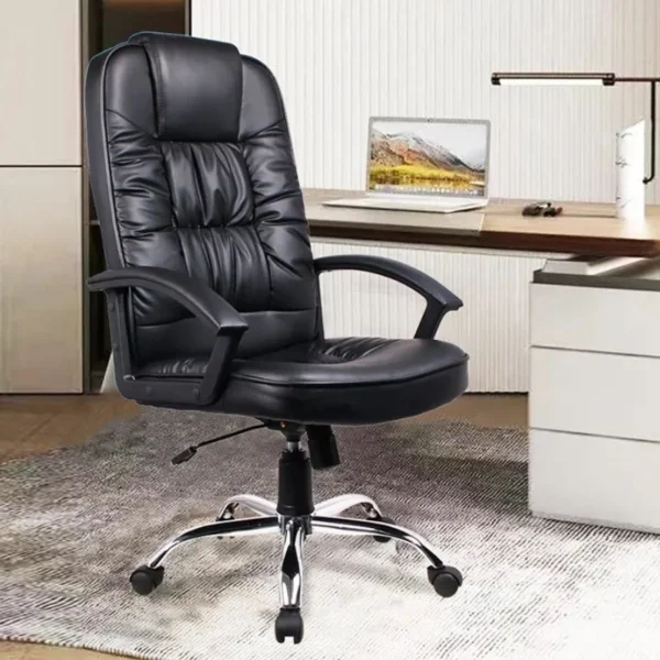 Scaun ergonomic directorial, inaltime reglabila 108-118 cm, rotativ, maxim 150 kg, negru - imagine 1