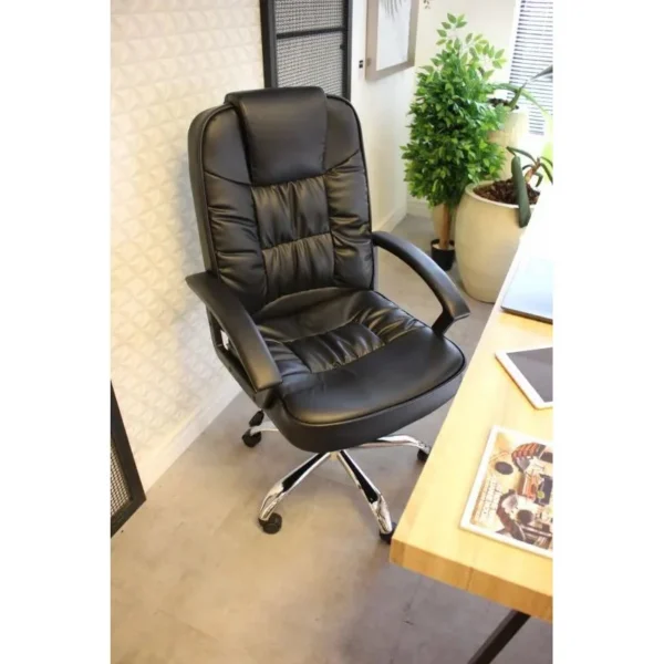 Scaun ergonomic directorial, inaltime reglabila 108-118 cm, rotativ, maxim 150 kg, negru - imagine 6