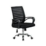 Scaun ergonomic de birou, baza otel cromat, inaltime reglabila 87-97 cm, rotativ, manere