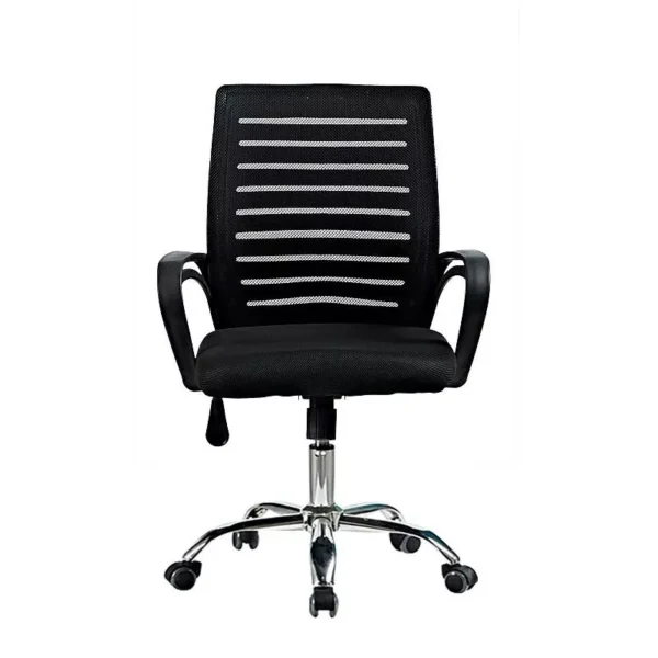 Scaun ergonomic de birou, baza otel cromat, inaltime reglabila 87-97 cm, rotativ, manere - imagine 6